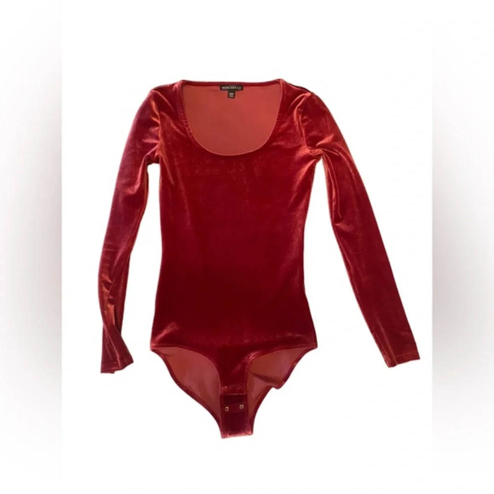 J. Crew Mercantile one piece bodysuit long sleeve velour burgundy size xxs